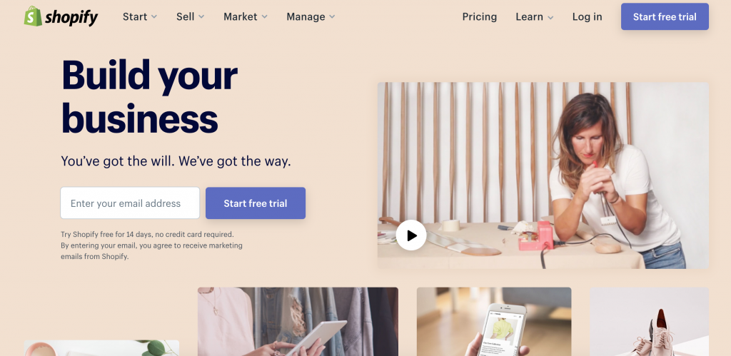 Shopify Homepage