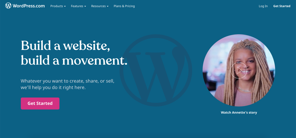 wordpress.com homepage