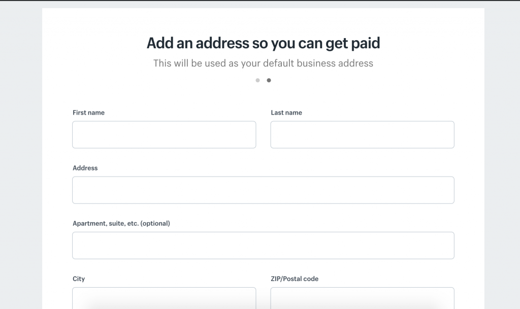 Add your address to Shopify