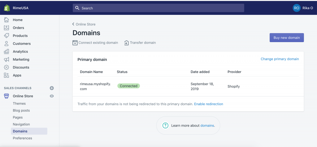 How to add a domain in Shopify