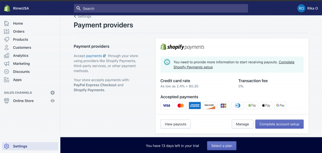 How to accept Payments in Shopify