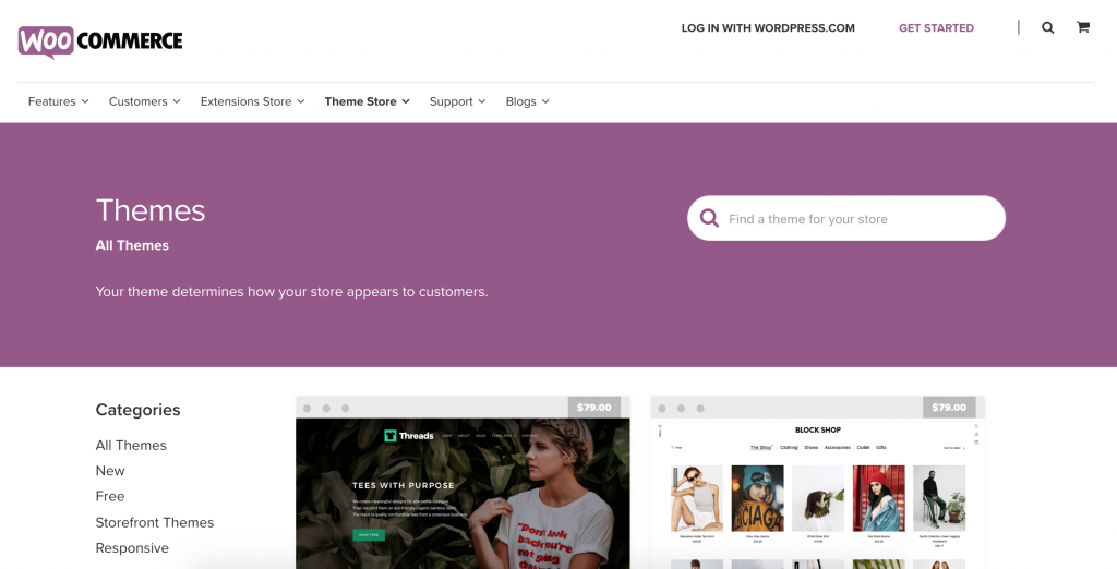 WooCommerce Theme Store